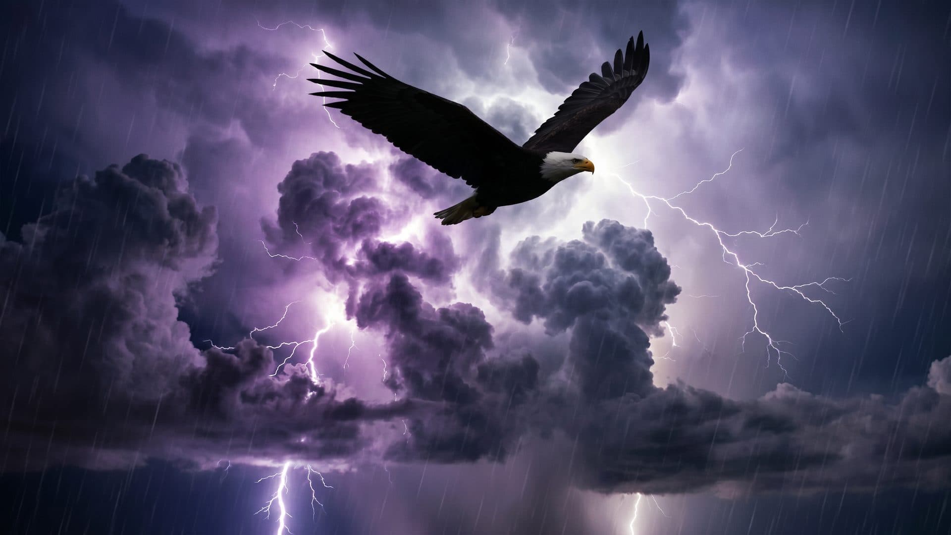 Eagle in storm